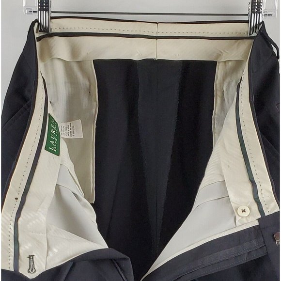 Lauren Ralph Lauren Mens Pants Pleated Front Straight Black 38WX29L Wool - Picture 3 of 8